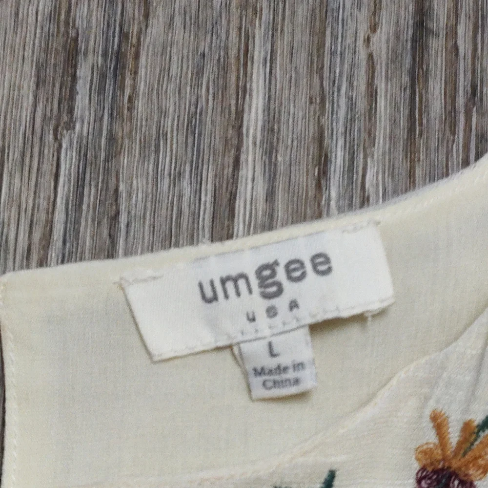 Umgee floral embroidered Bohemian swing top USA Women's size L - Picture 11 of 14